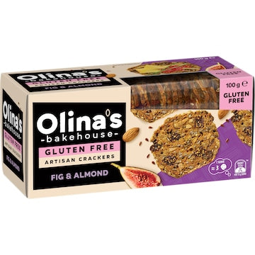 Olina's Bakehouse Gluten Free Artisan Crackers Fig & Almond 100g