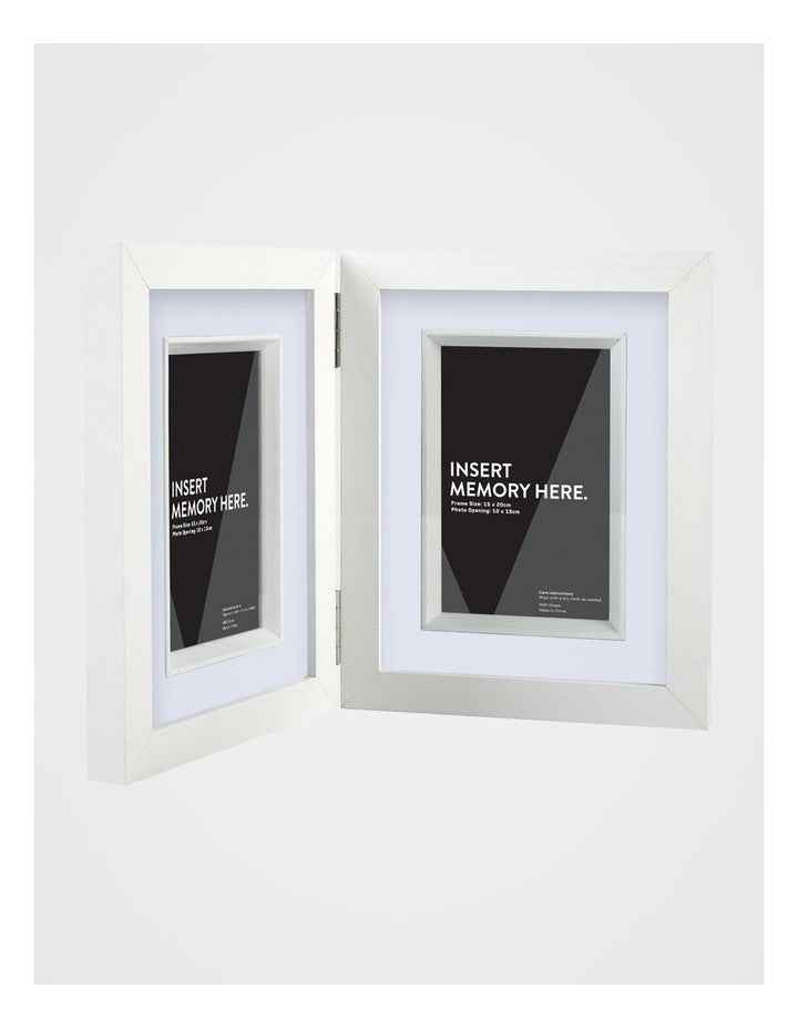 White Double Photo Frame 15x20cm