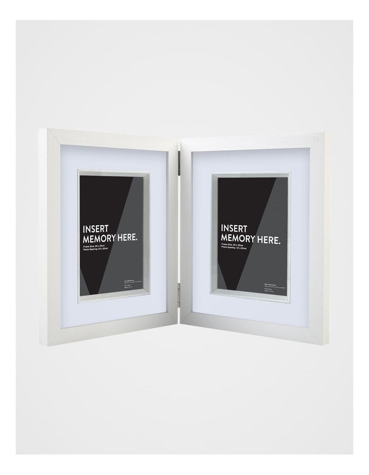 White Double Photo Frame 20x25cm