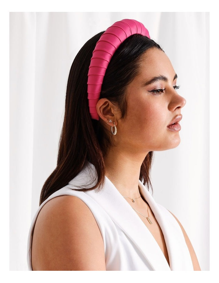 Padded Headband in Hot Pink