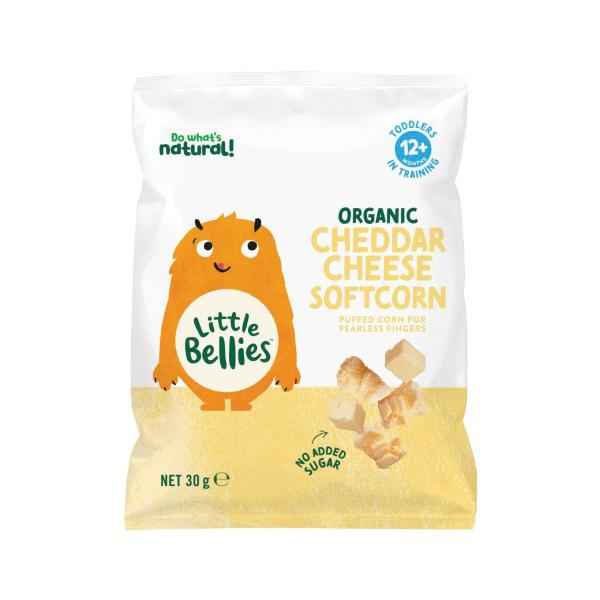 LITTLE BELLIES ORGANIC CHEDDAR CHEESE SOFTCORN 30G