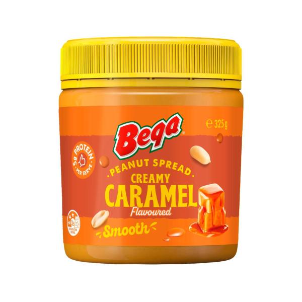 BEGA CREAMY CARAMEL SMOOTH PEANUT SPREAD 325G