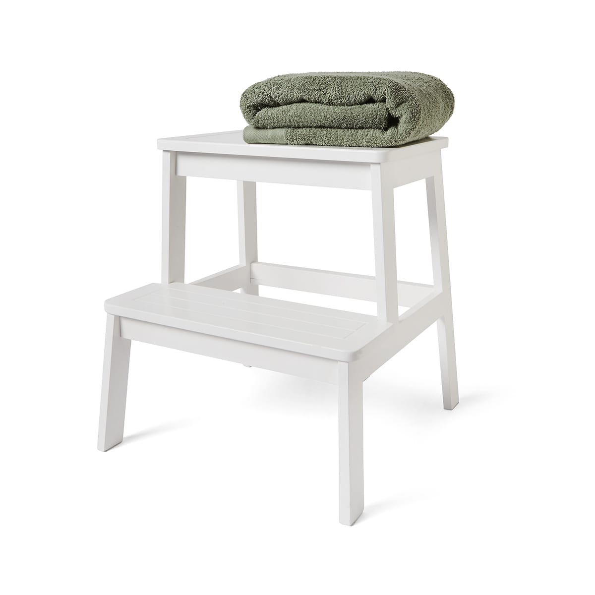 Panelled Step Stool - White