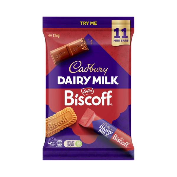 CADBURY DAIRY MILK BISCOFF SHAREPACK 11 PACK 126G