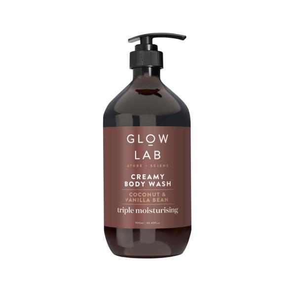 GLOW LAB BODY WASH CREAMY COCONUT & VANILLA BEAN 900ML