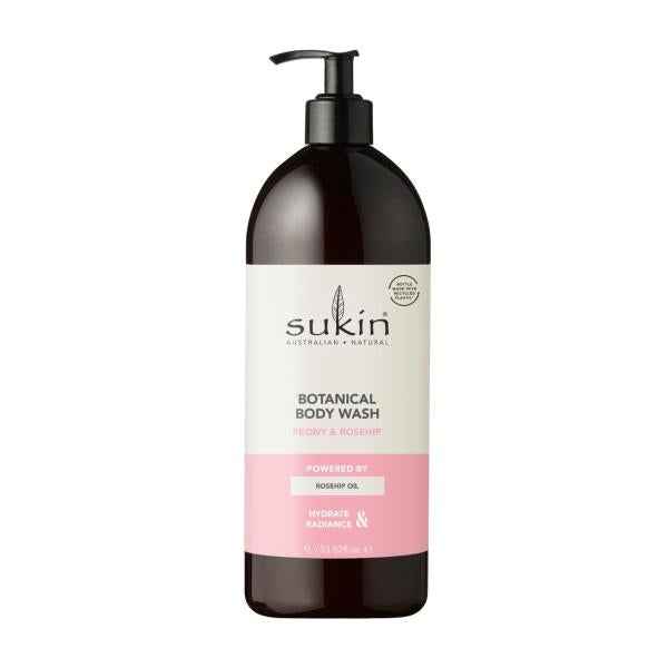 SUKIN BOTANICAL BODY WASH PEONY & ROSEHIP 1L