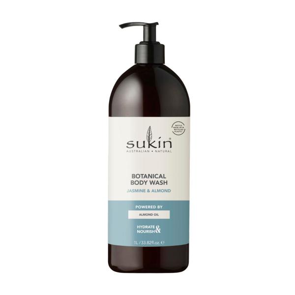 SUKIN BOTANICAL BODY WASH JASMINE & ALMOND 1L