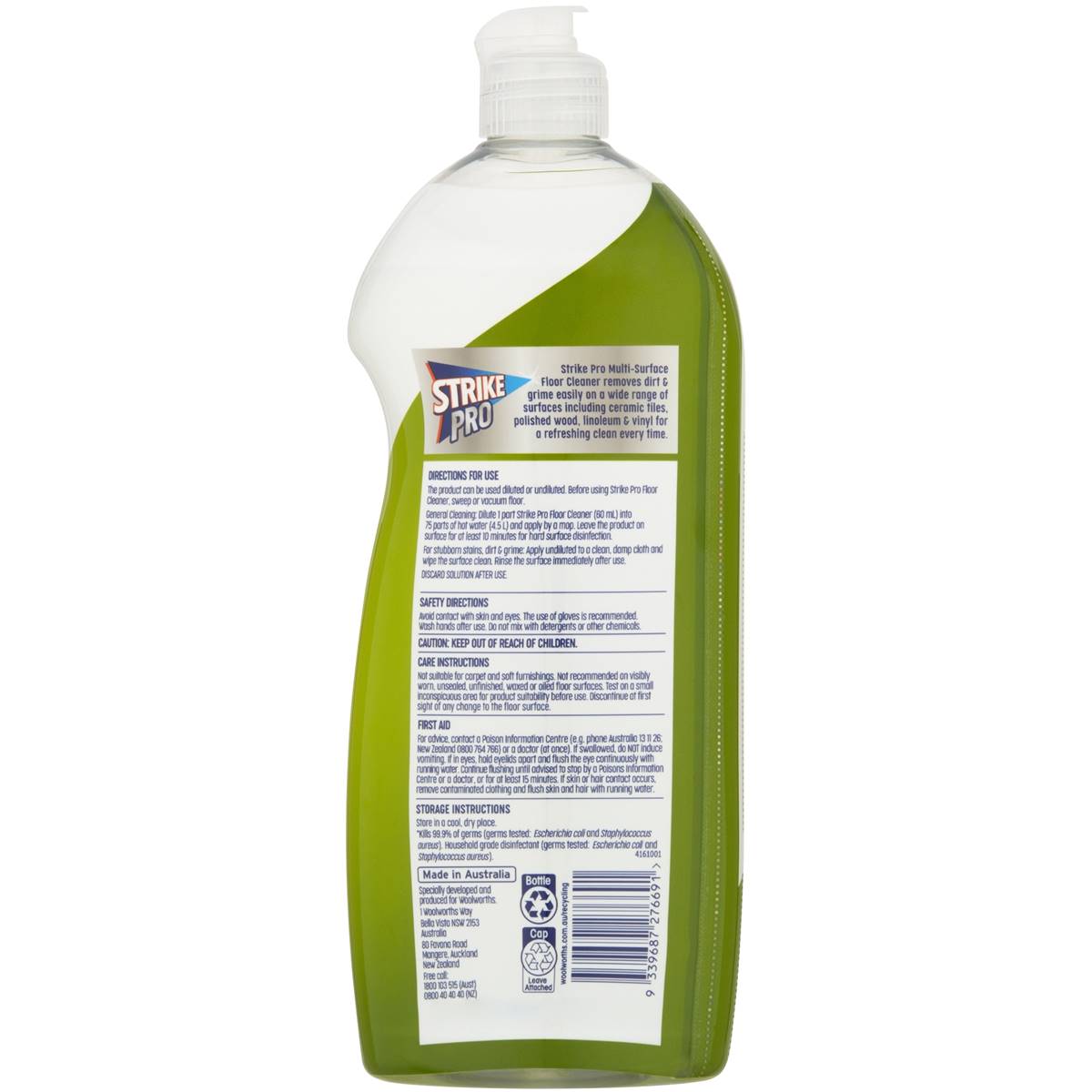 Strike Pro Floor Cleaner Citrus Antibacterial Multi Surface 750ml