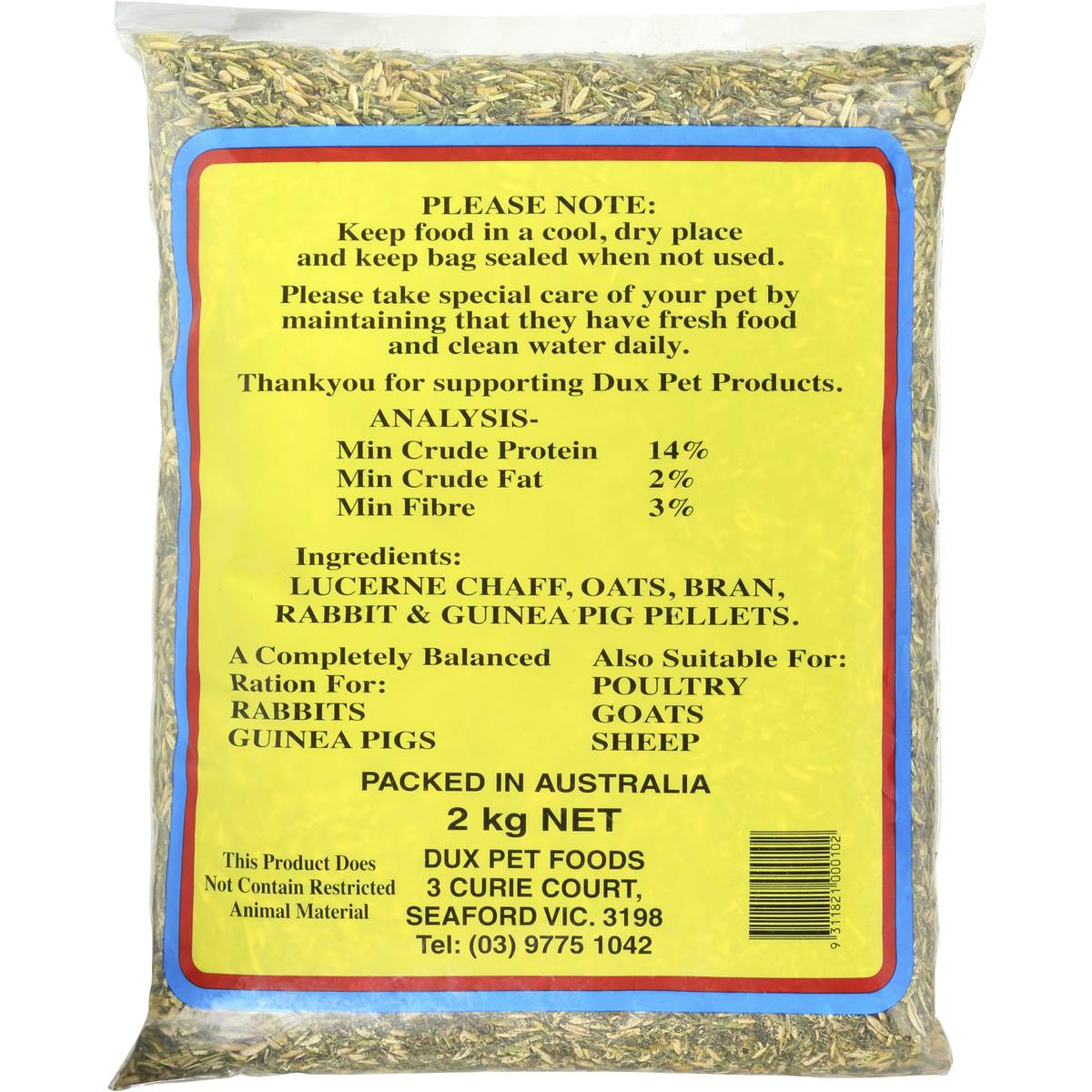 Dux Guinea Pig & Rabbit Meal 2kg
