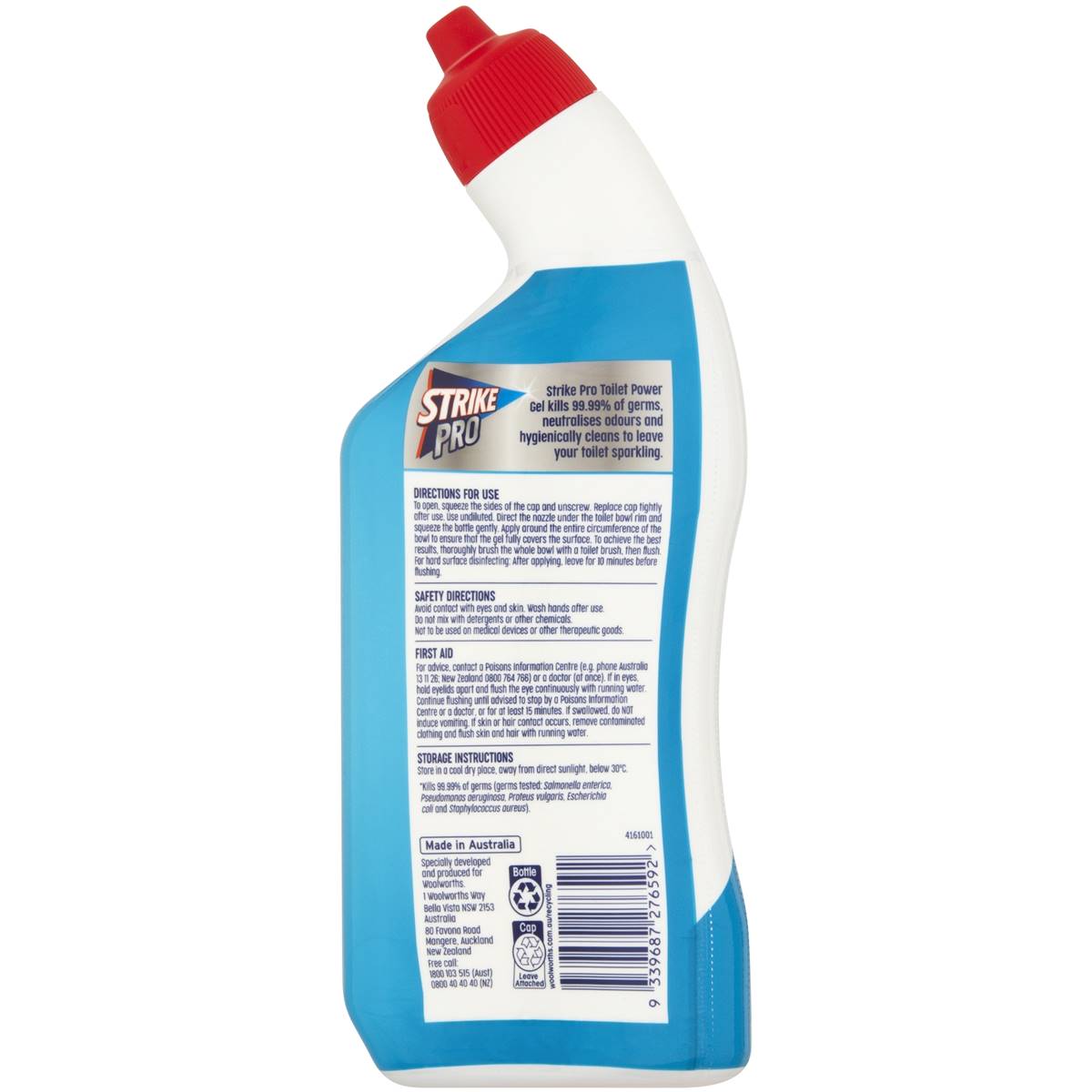 Strike Pro Antibacterial Power Gel Toilet Cleaner Marine Fresh 700ml