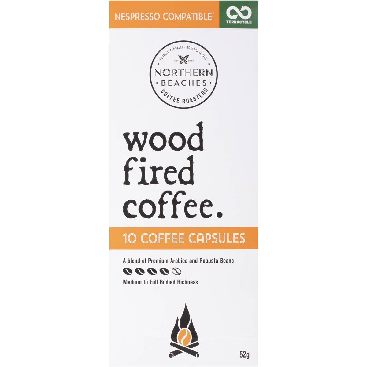 Northern Beaches Wood Fired Coffee Nespresso Compatible Capsules 10 pack