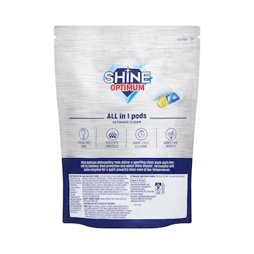 Shine Optimum All-In-One Ultimate Clean Dishwashing Pods 45 pack