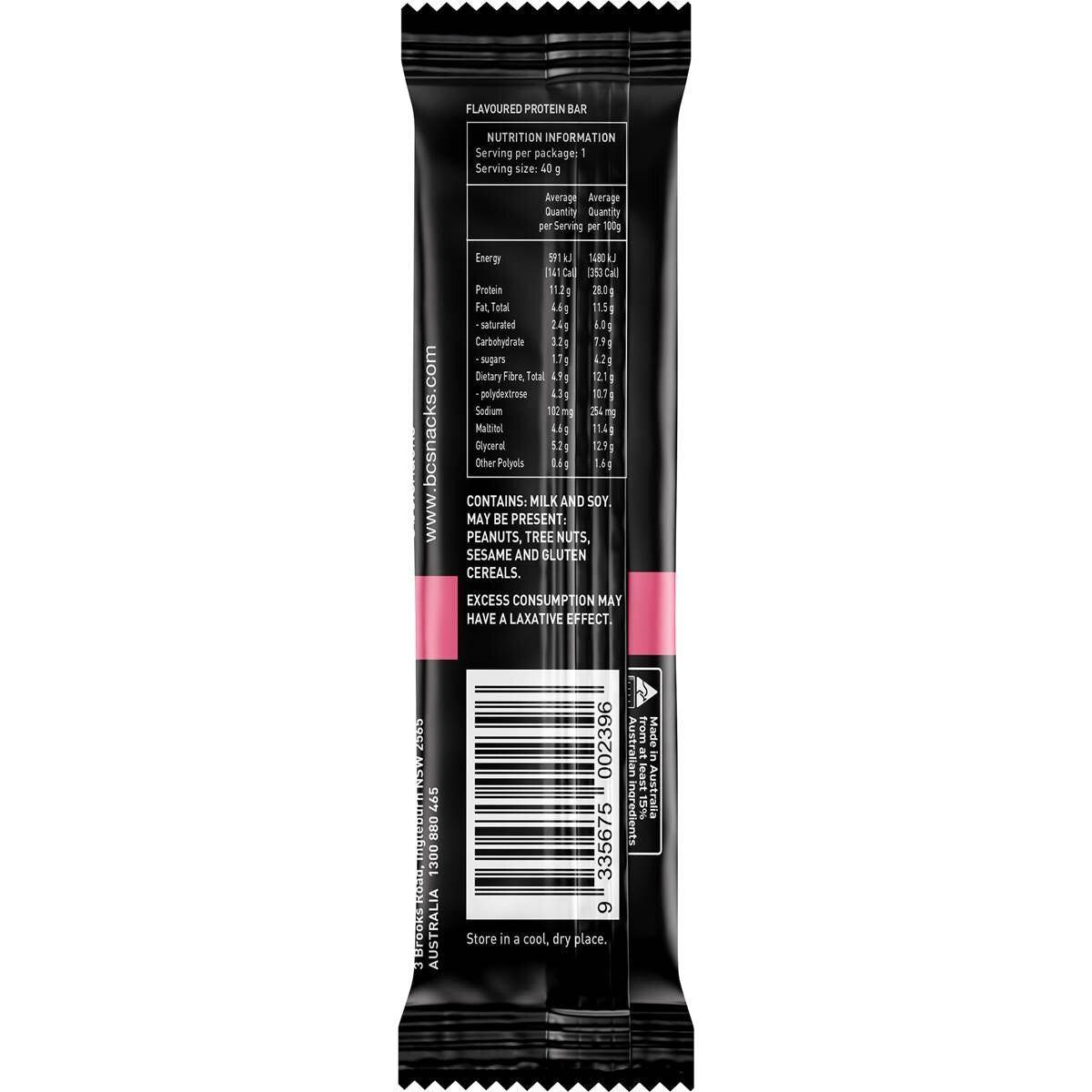 BC Snacks Salted Caramel Fudge High Protein Bar 40g