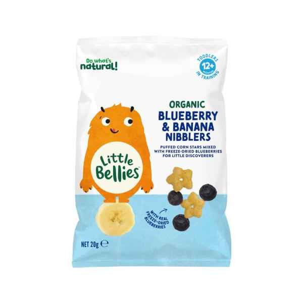 LITTLE BELLIES ORGANIC BLUEBERRY & BANANA NIBBLERS 20G