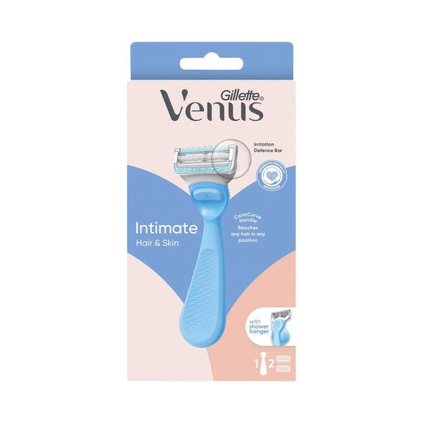 GILLETTE VENUS INTIMATE HAIR & SKIN RAZOR KIT WITH 2 REFILL BLADES 1 EACH
