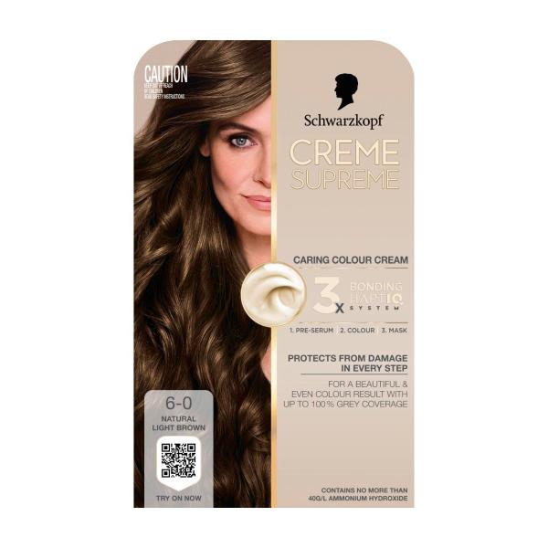 SCHWARZKOPF CREME SUPREME 6-0 NATURAL LIGHT BROWN