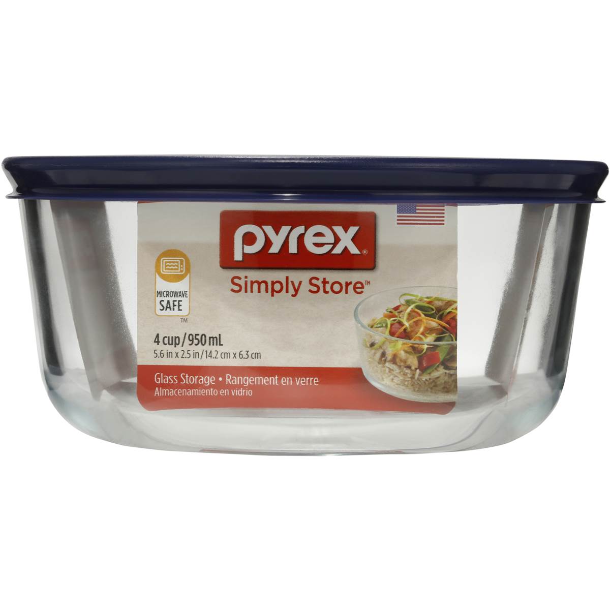 Pyrex 950ml Round Storage Bowl Each