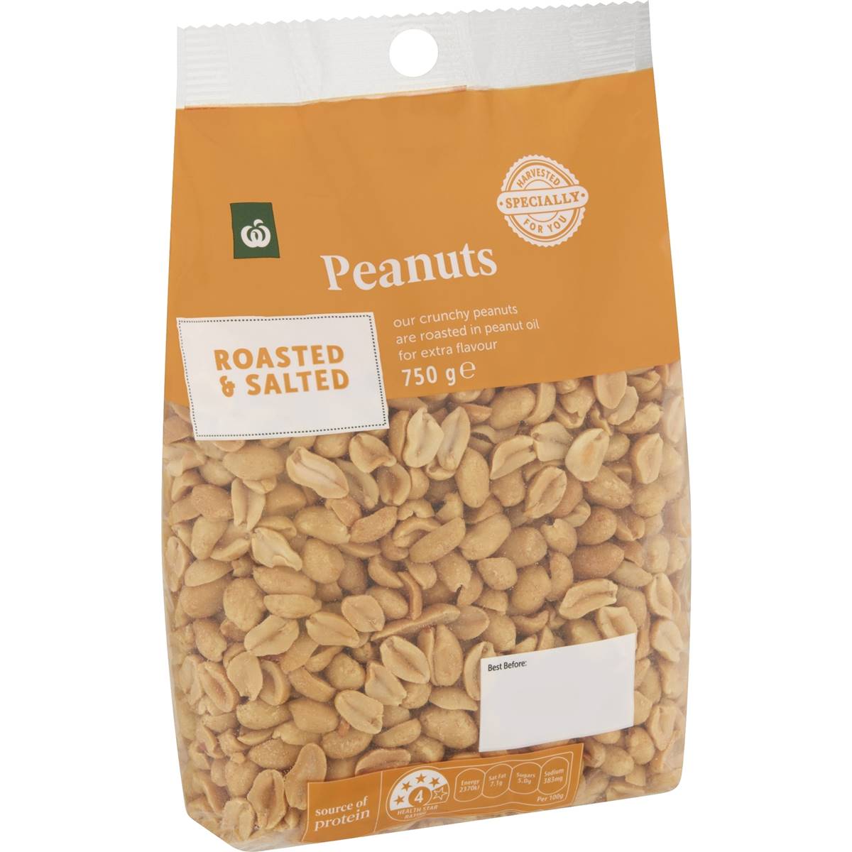 Woolworths Peanuts Roasted & Salted 750g Pack