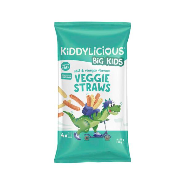 KIDDYLICIOUS STRAWS SALT & VINEGAR 4X12G