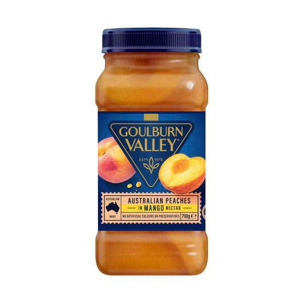 GOULBURN VALLEY PEACHES IN MANGO NECTAR:.:700 GRAM