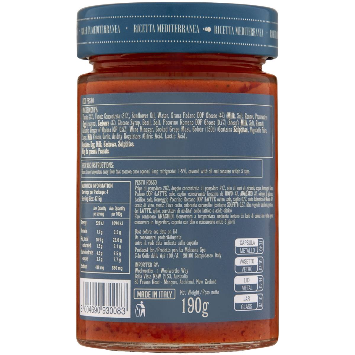 La Molisana Pesto Rosso 190g