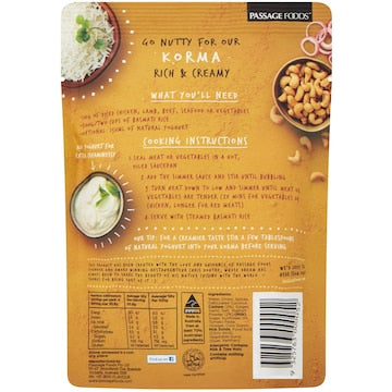 Passage To India Simmer Sauce Curry Korma 375g