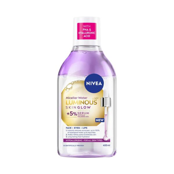 NIVEA LUMINOUS SKIN GLOW MICELLAR WATER 400ML