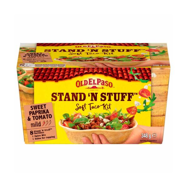 OLD EL PASO STAND 'N STUFF SOFT TACO KIT MEXICAN STYLE 348G