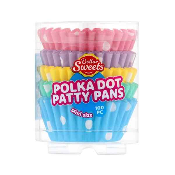 DOLLAR SWEETS MINI POLKA DOT PATTY PANS 100PACK