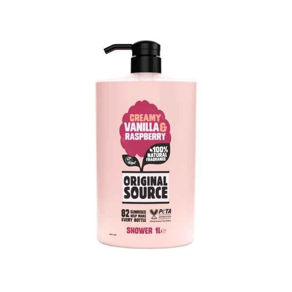 ORIGINAL SOURCE BODY WASH VANILLA & RASPBERRY 1LITRE