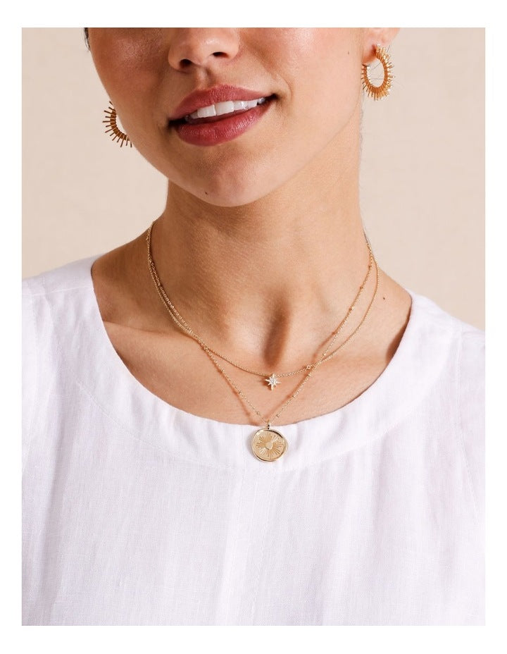 Layered Celestial Necklace in Gold