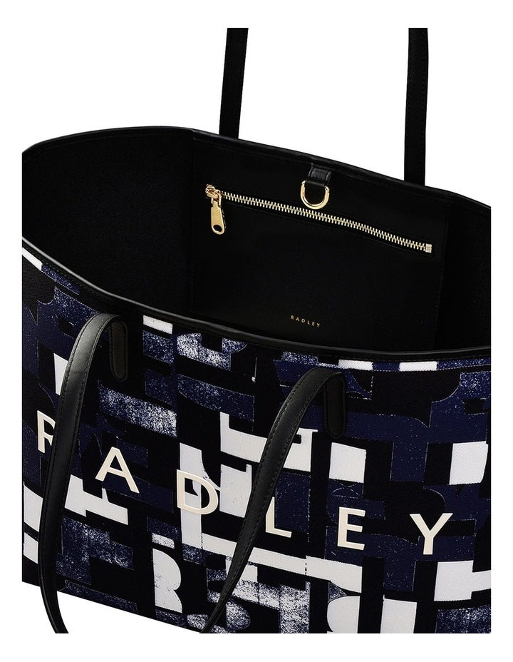 Southwell Gardens Abstract Geo Tote Bag in Blue