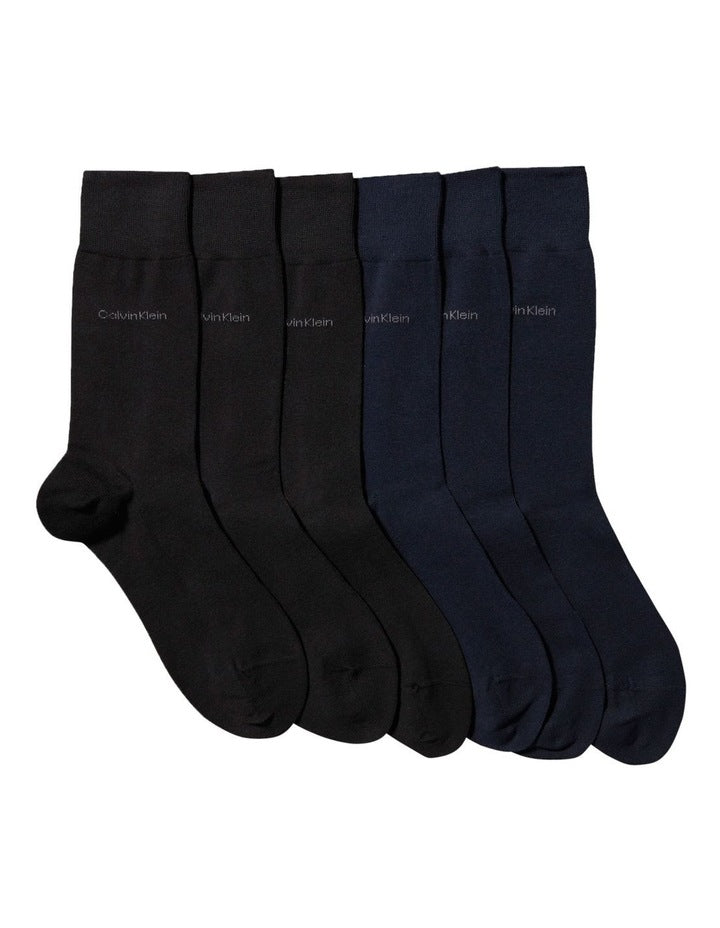 Cotton Socks 6 Pack in Black/Navy