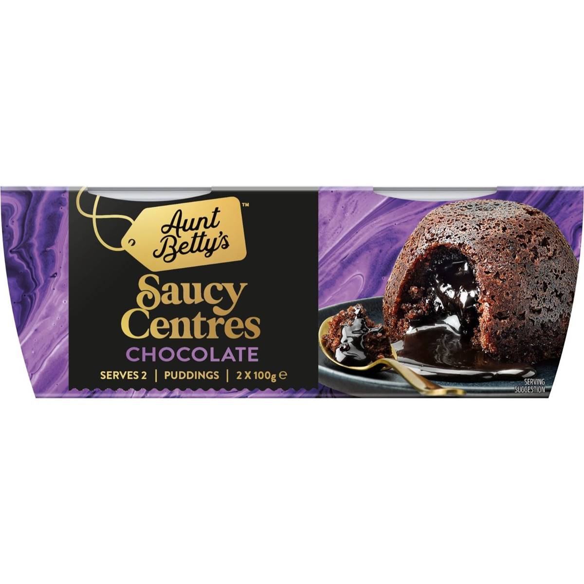 Aunt Betty's Saucy Centres Chocolate Puddings 2 Pack