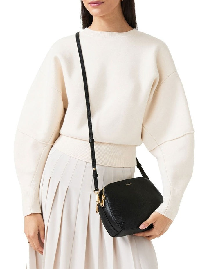 Dukes Ziptop Crossbody Bag in Black