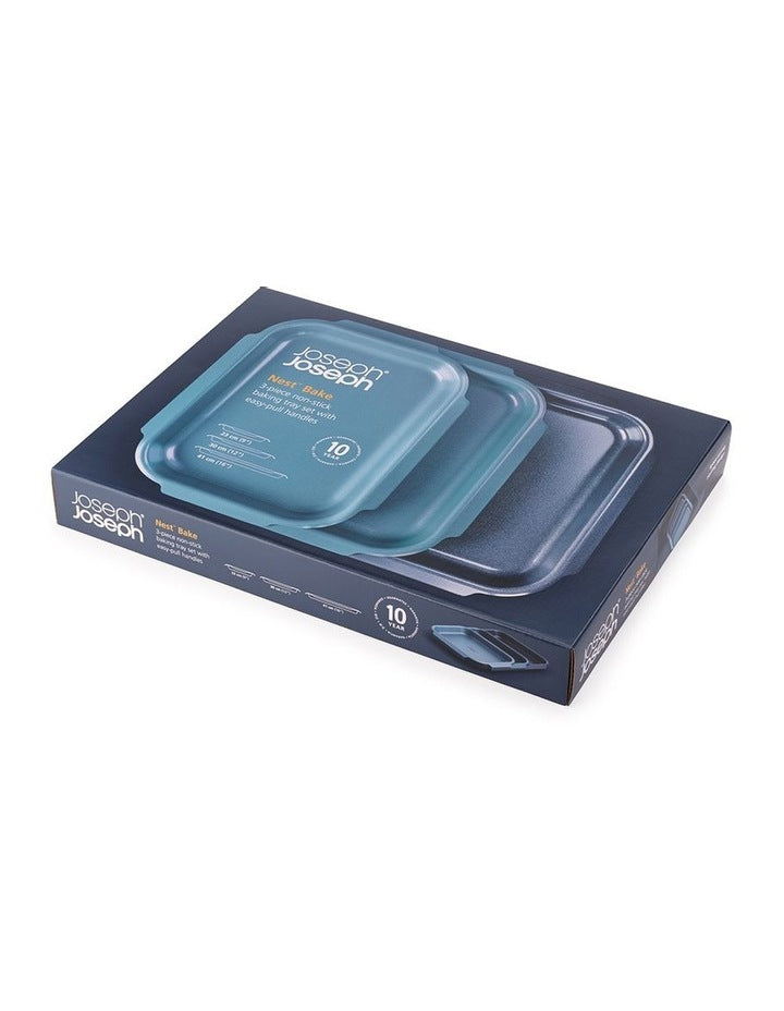 Nest Bake Three Piece Baking Tray Set in Blue