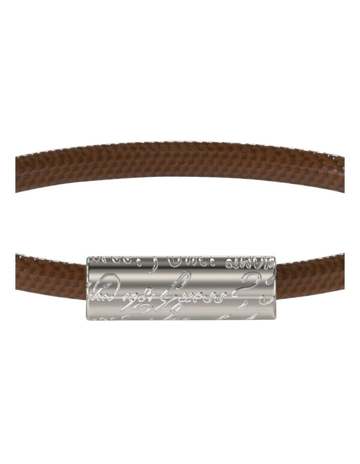 Inscription Bracelet in Brown