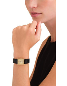 The Heirloom Champagne Leather Watch in Black