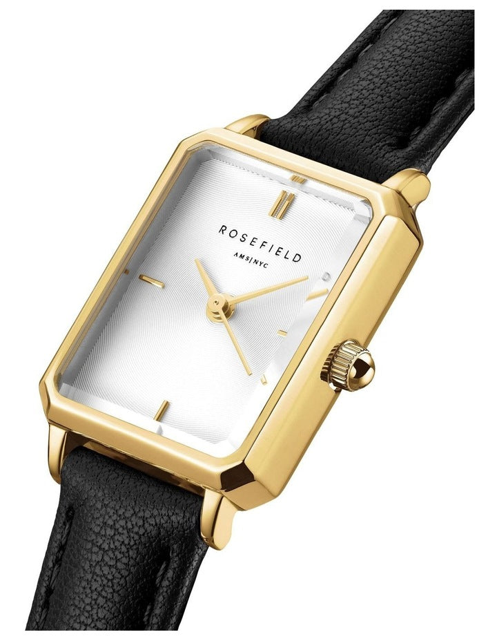 The Octagon XS Leather Watch in Black