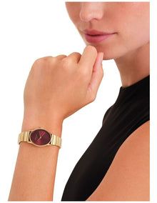 The Oval Half Moon Bracelet Watch in Gold-Tone