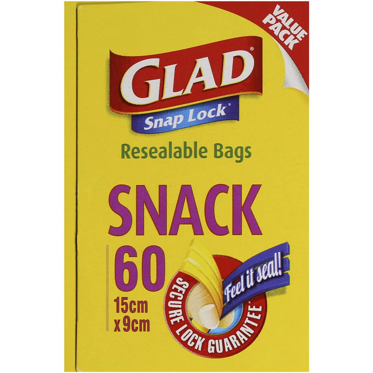 Glad Resealable Snack Bags 60 pack