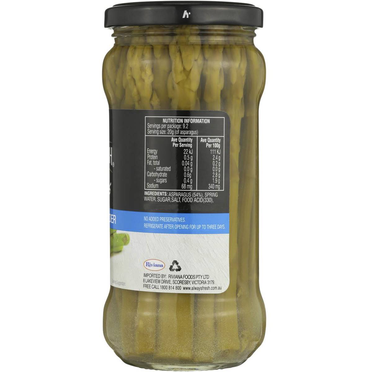 Always Fresh Asparagus In Springwater 340g