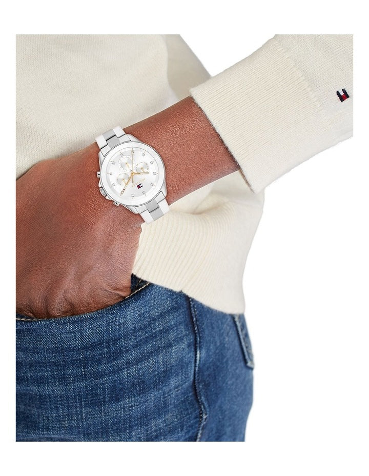 Mellie Stainless Steel Dial Watch in Silver