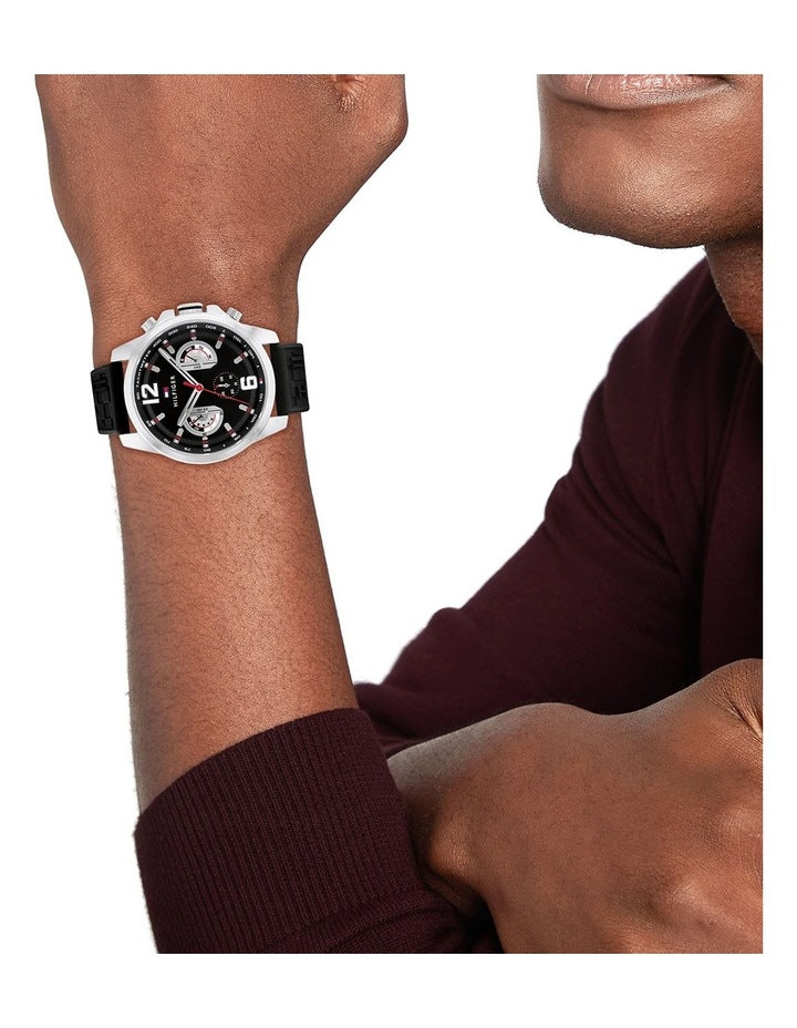 Tucker Black Silicone Dial Watch in Black