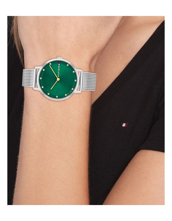Pippa Stainless Steel Dial Watch in Green