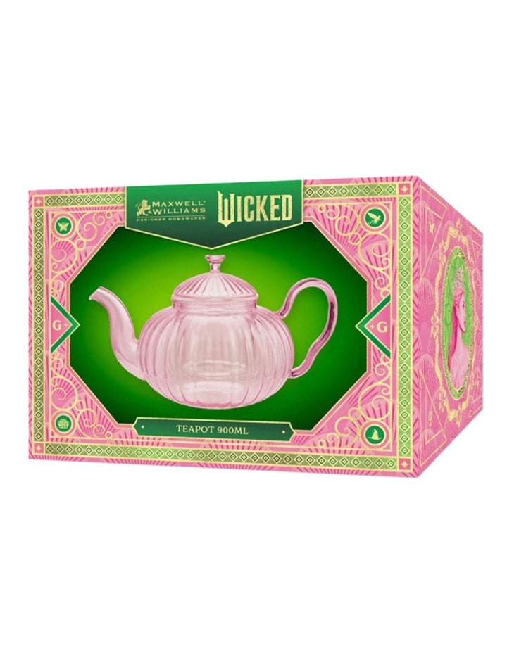 Wicked Pink Goes Good With Green Teapot 900ml Gift Boxed in Pink