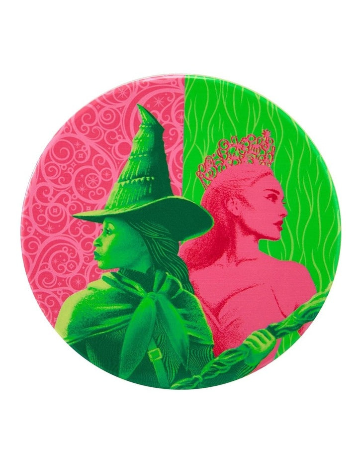 Wicked Magical Ceramic Coaster 10cm Set of 4 Pink & Green Forever Gift Boxed
