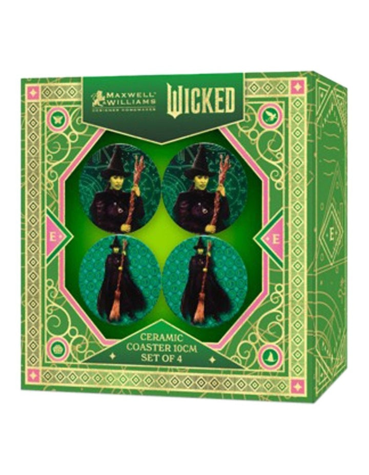 Wicked Magical Ceramic Coaster 10cm Set of 4 Elphaba Gift Boxed