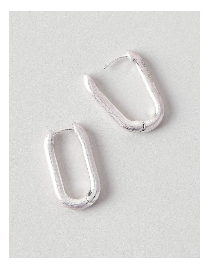 Oval Double Link Earring in Blue