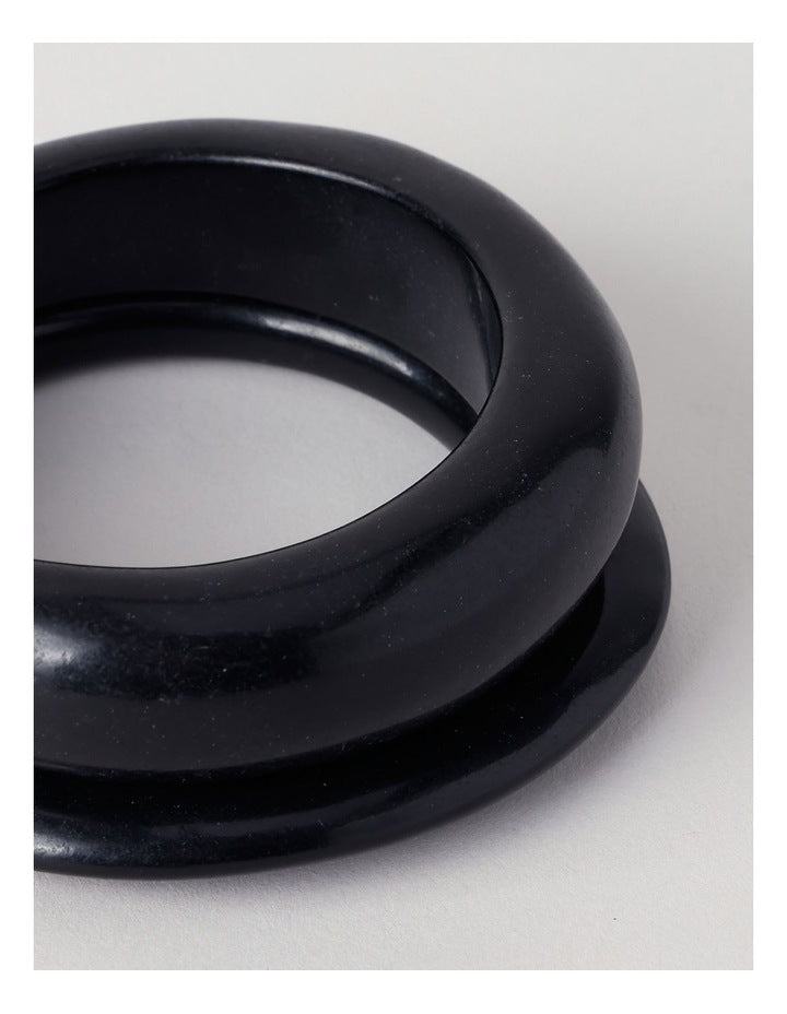 Statement Bangle 2Pk Bangle in Black
